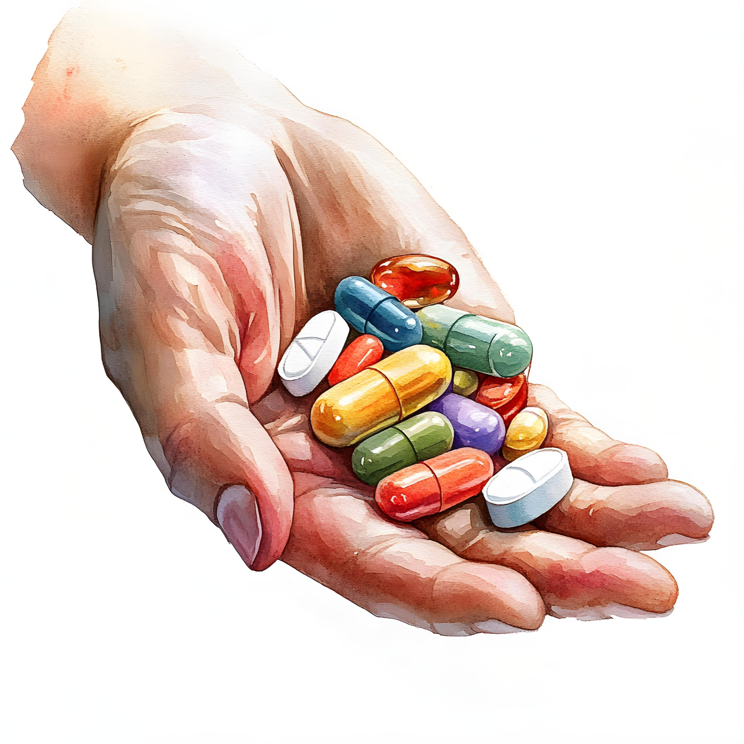 Medication and supplement review: pills and pill organizer
