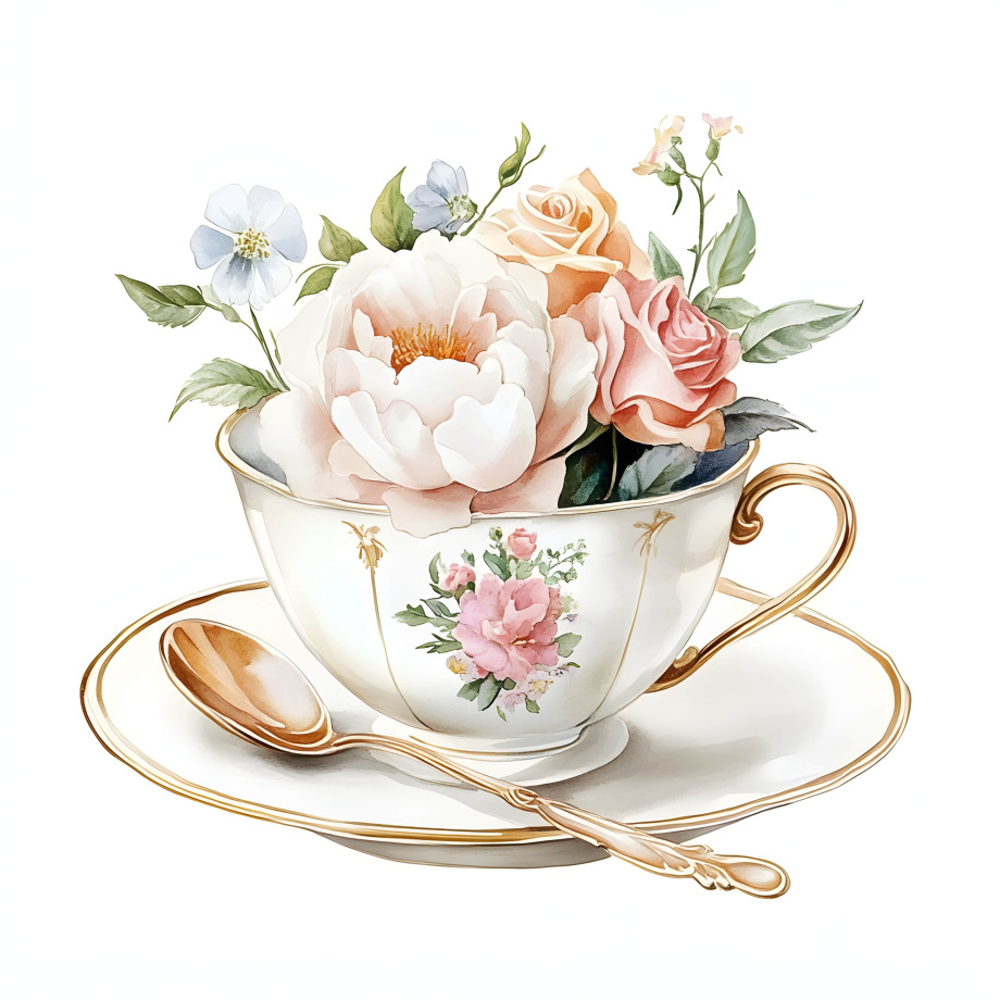 Teacup on table